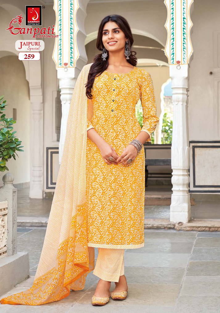 Jaipuri Special Vol 11 By Ganpati Printed Pure Cotton Dress Material Wholesalers In Delhi
